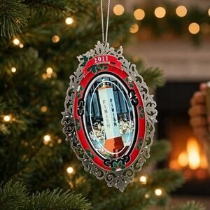 Vintage ChemArt 2011 Finish Line Christmas Ornament 24K Gold Finished Brass